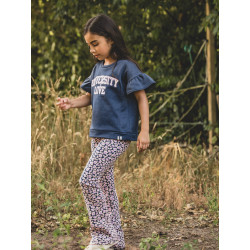 LOOXS Little jacquard pants Blue Leopard