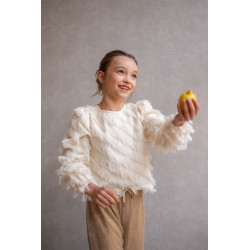 Like Flo Ella Flo girls fringes blouse Cream