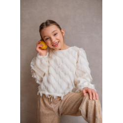 Like Flo Ella Flo girls fringes blouse Cream