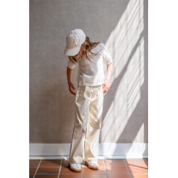 Like Flo Fyke Flo girls coated denim pants Soft gold