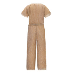Like Flo Bellu Flo girls plisse metallic jumpsuit without closure Soft gold