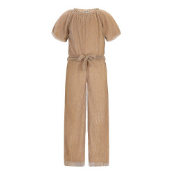 Like Flo Bellu Flo girls plisse metallic jumpsuit without closure Soft gold