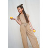 Like Flo Bellu Flo girls plisse metallic jumpsuit without closure Soft gold