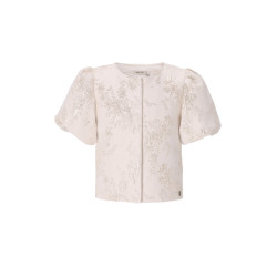 Like Flo Cozie Flo girls jacquard blouse with puffy sleeve Soft gold