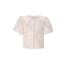 Like Flo Cozie Flo girls jacquard blouse with puffy sleeve Soft gold