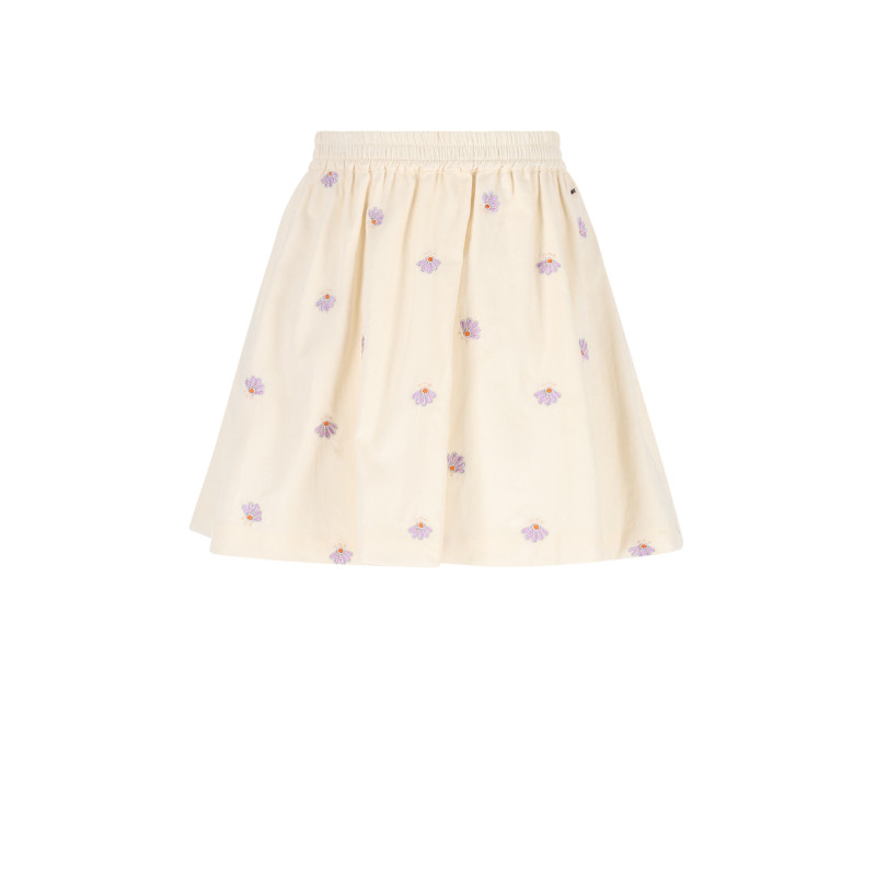 NoNo Ninu Embroidered Poplin Skirt Warm Grey