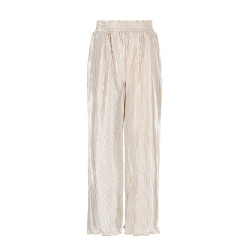 NoNo Sun Metallic Plissee Palazzo Pearled Ivory