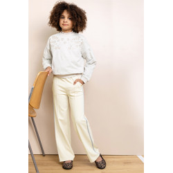NoNo Sayla Travellers Interlock Palazzo Pants Pearled Ivory