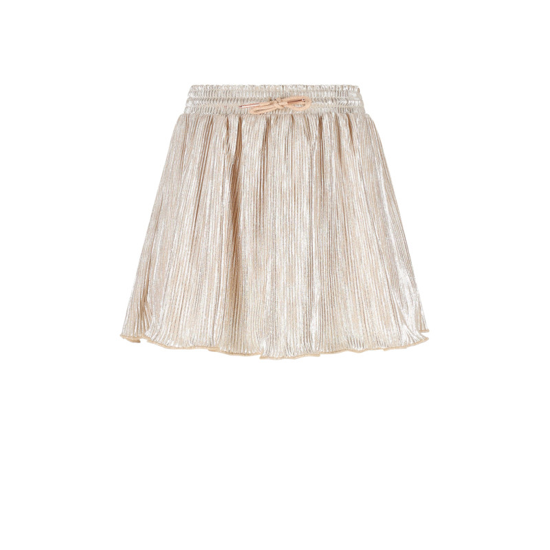 NoNo Nele Metallic Plissee Skirt Pearled Ivory