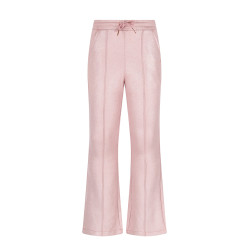 NoNo Soy Flared Foil Coated Fake Suede Pants Vintage Pink