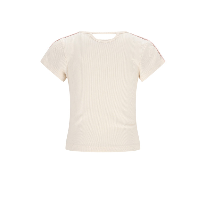 NoNo Kris Rib Jersey S/SL Tshirt Pearled Ivory