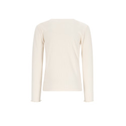 NoNo Kyoto Rib Jersey L/SL Tshirt Pearled Ivory