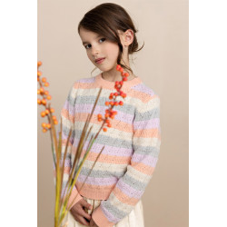 NoNo Kiddo Striped Knitted Sweater Light Peach