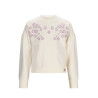 NoNo Kamis Sweater with embroidery at chest Pearled Ivory