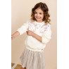 NoNo Kamis Sweater with embroidery at chest Pearled Ivory
