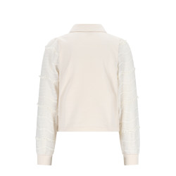 NoNo Temmy Blouse Tshirt L/SL Pearled Ivory