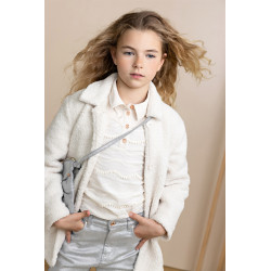 NoNo Temmy Blouse Tshirt L/SL Pearled Ivory