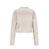 NoNo Tisja Metallic Plissee Blouse Pearled Ivory