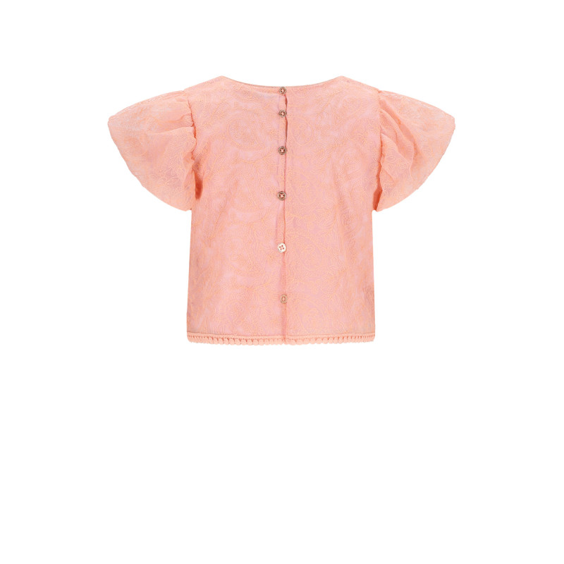 NoNo Tessy Embroidered Mesh Top Vintage Pink