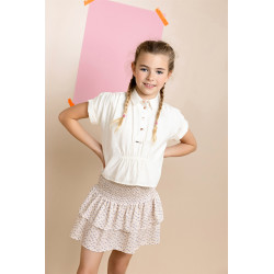 NoNo Tammy Oversized Blouse S/SL Pearled Ivory