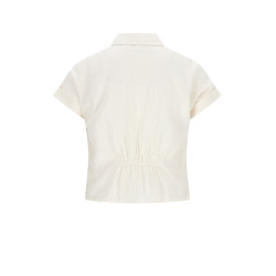 NoNo Tammy Oversized Blouse S/SL Pearled Ivory