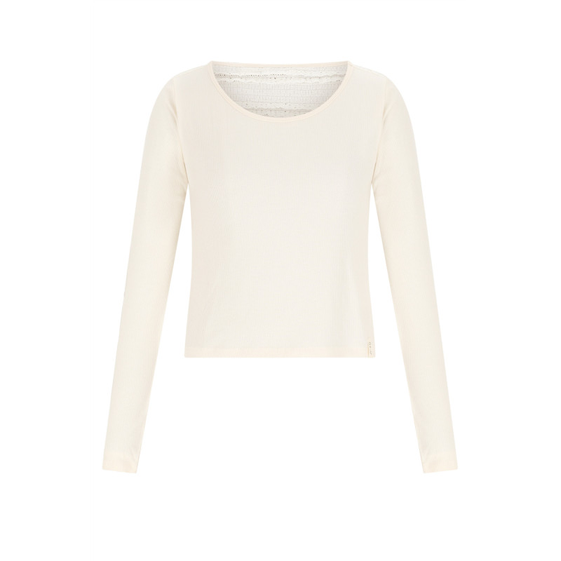 NoBell' Kallet Jersey Top with contrast back Pearled Ivory