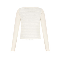 NoBell' Kallet Jersey Top with contrast back Pearled Ivory