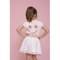 Jubel T-shirt met backprint - Lazy Lagoon l.Roze