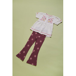 Jubel Flared broek AOP - Salsa Sunset Bordeaux