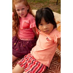 Jubel Short streep seersucker - Salsa Sunset Zalm