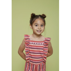 Jubel Jumpsuit streep seersucker - Salsa Sunset Zalm