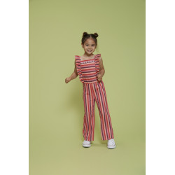 Jubel Jumpsuit streep seersucker - Salsa Sunset Zalm