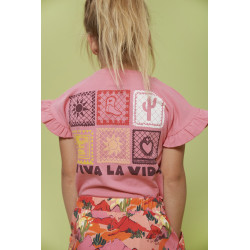 Jubel T-shirt met backprint - Salsa Sunset Roze
