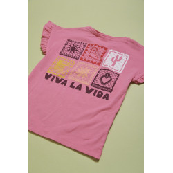 Jubel T-shirt met backprint - Salsa Sunset Roze