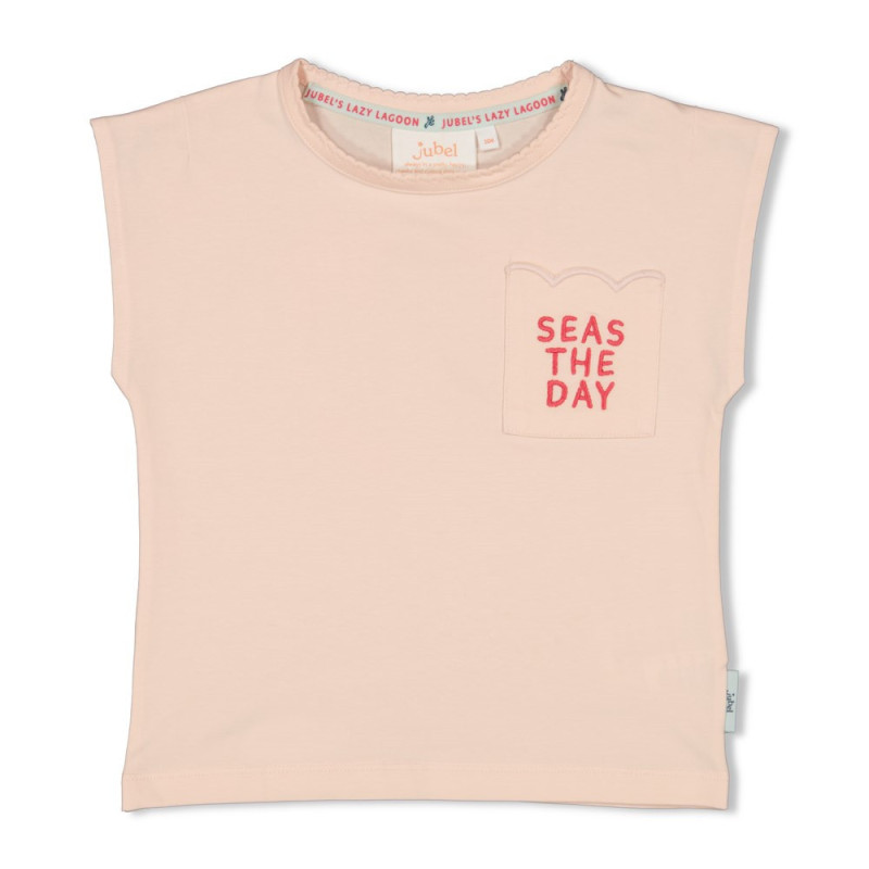 Jubel T-shirt met backprint - Lazy Lagoon l.Roze