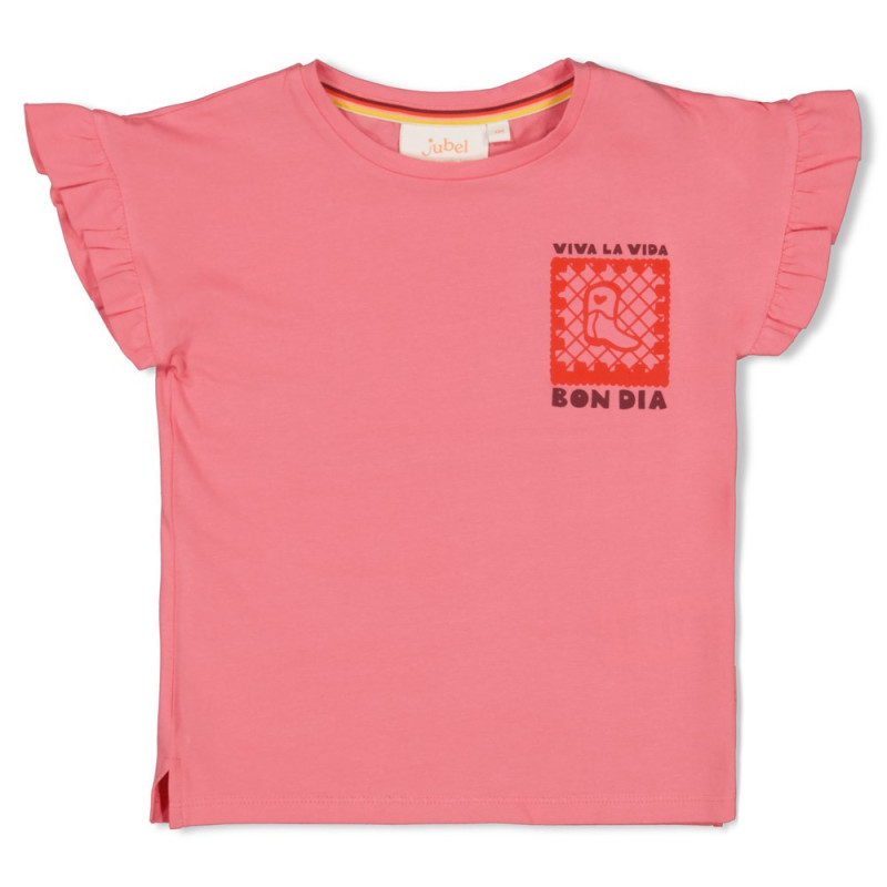 Jubel T-shirt met backprint - Salsa Sunset Roze