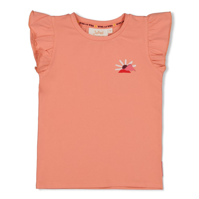 Jubel T-shirt met backprint - Salsa Sunset Zalm