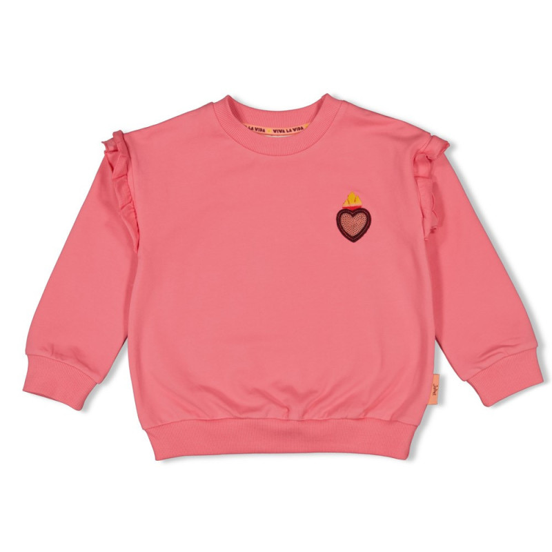 Jubel Sweater met backprint - Salsa Sunset Roze