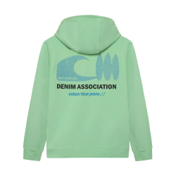 Indian Blue Jeans Hoodie Backprint Washed Green