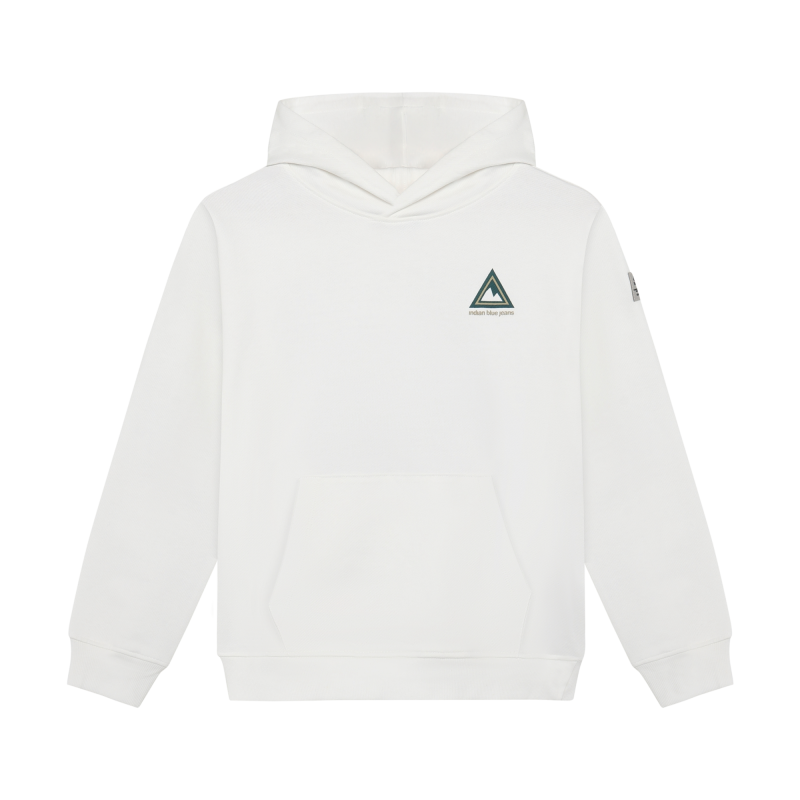 Indian Blue Jeans Loose Fit Hoodie Backprint  White