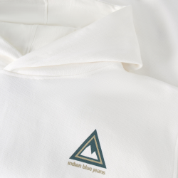 Indian Blue Jeans Loose Fit Hoodie Backprint  White