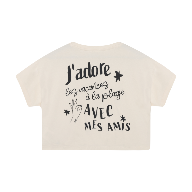 Indian Blue Jeans T-shirt Wide Cropped Sand