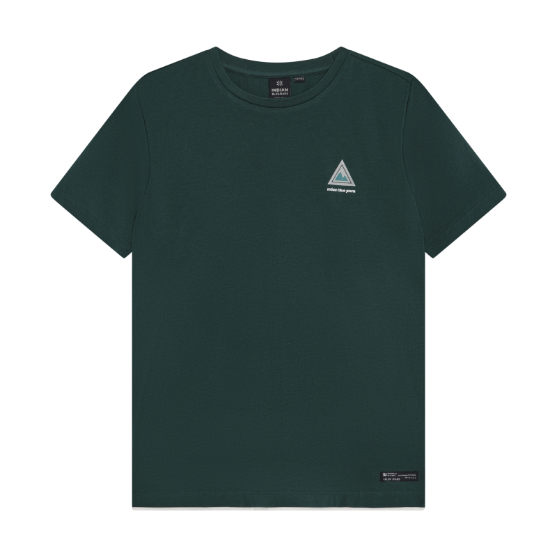 Indian Blue Jeans T-Shirt Chest and Backprint Green