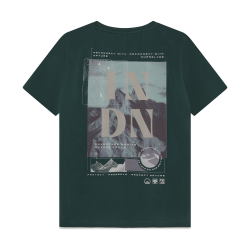 Indian Blue Jeans T-Shirt Chest and Backprint Green