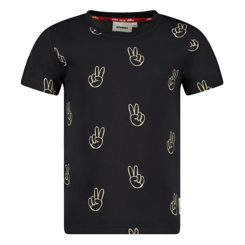 Sturdy T-shirt AOP - Run the Day Antraciet