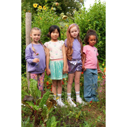 Jubel T-shirt met backprint - Rolling in to Spring Paars