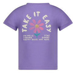 Jubel T-shirt met backprint - Rolling in to Spring Paars