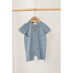 Feetje Kort pakje rib AOP - Blue Ocean Blauw melange