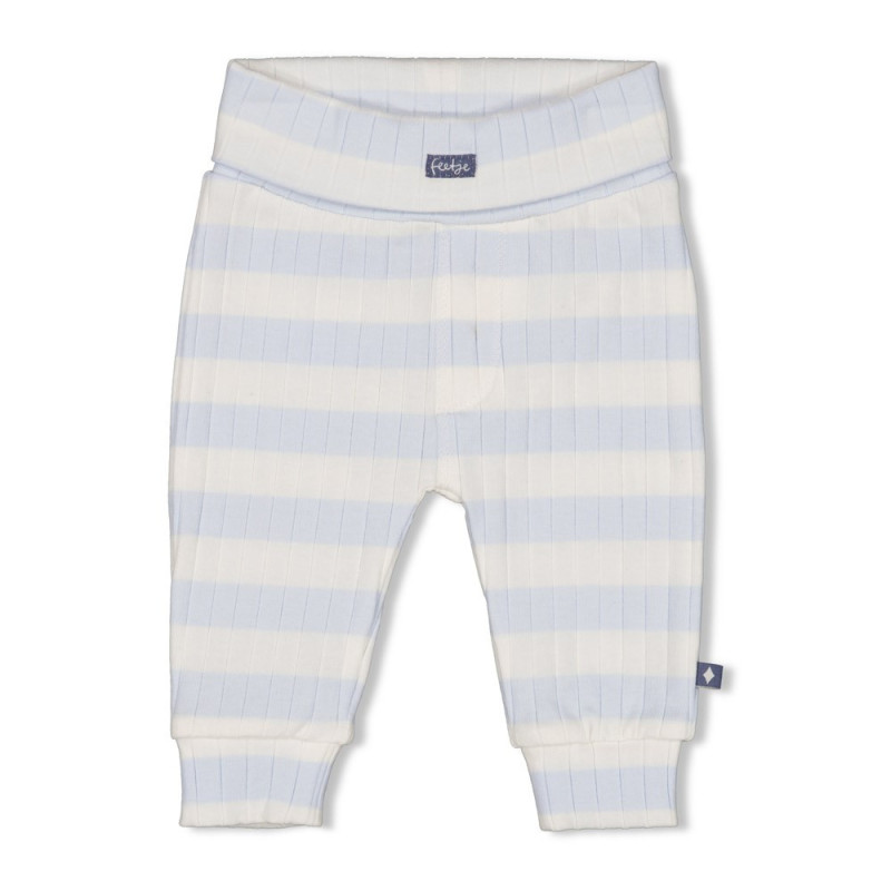 Feetje Broek rib met streep - Blue Ocean Blauw