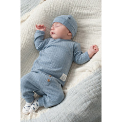 Feetje Overslagshirt rib - Blue Ocean Blauw melange